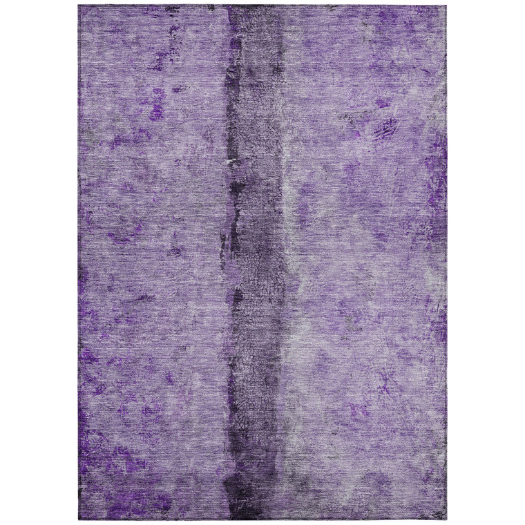 10' X 14' Purple And Lavender Abstract Washable Indoor Outdoor Area Rug - Purple, Lavender