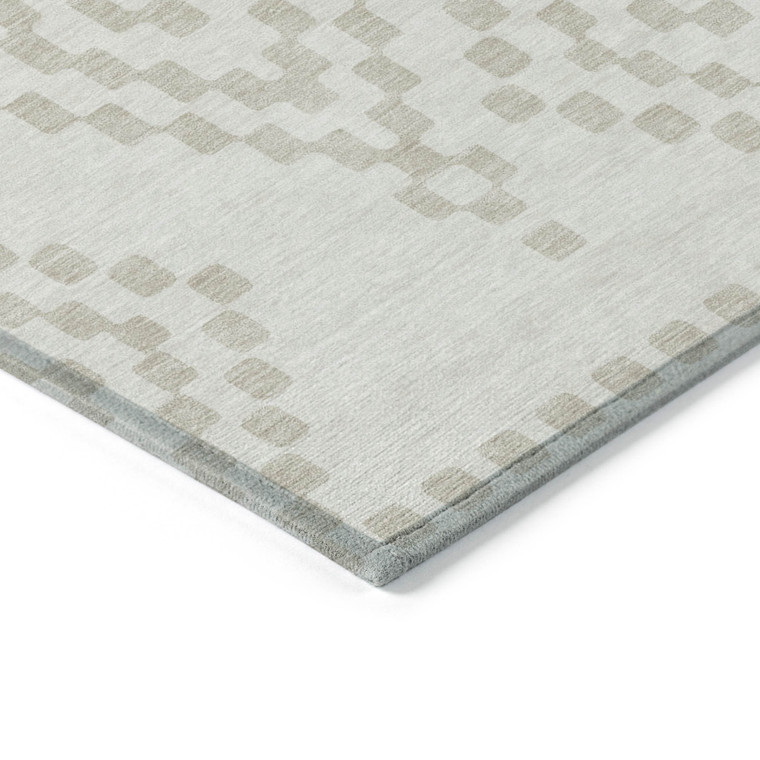 10' X 14' Ivory And Beige Geometric Washable Indoor Outdoor Area Rug Transitional Style - Ivory, Beige Color