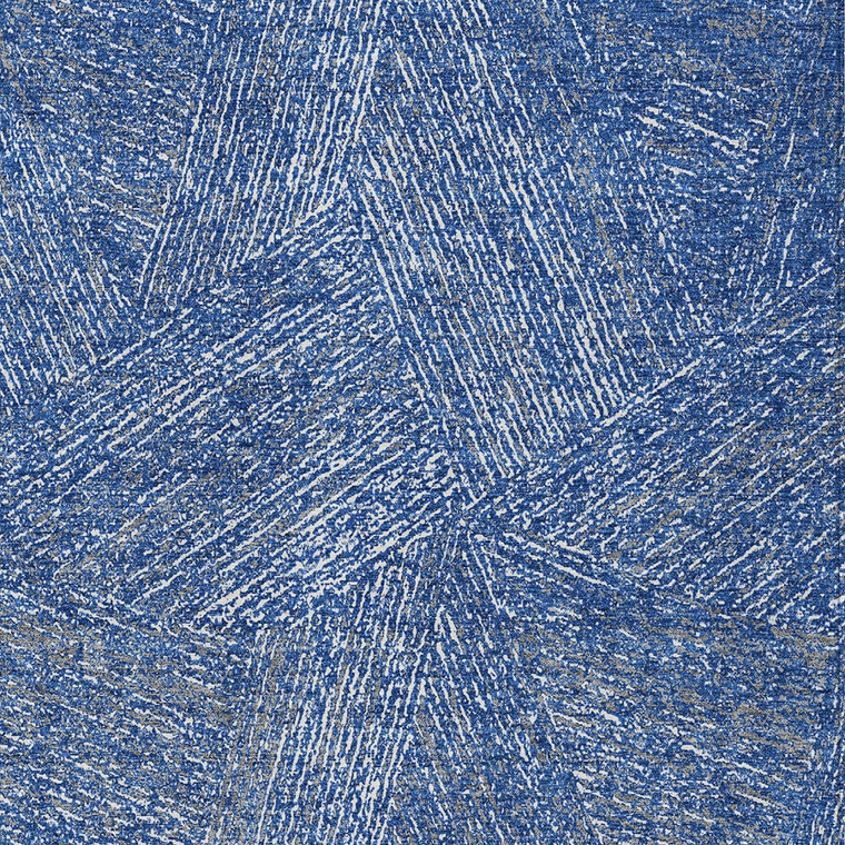 10' X 14' Navy Blue Gray And Ivory Abstract Washable Indoor Outdoor Area Rug - Navy Blue, Gray, Ivory