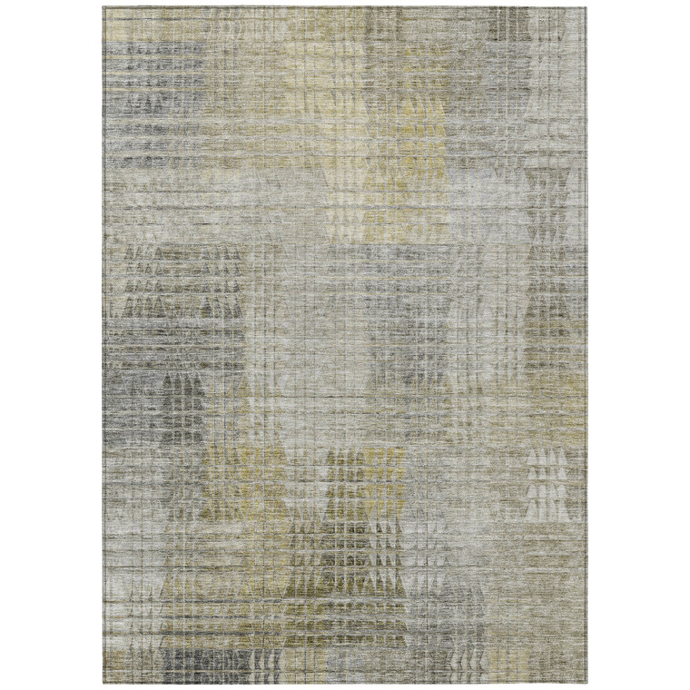 10' X 14' Taupe Beige And Brown Abstract Washable Indoor Outdoor Area Rug Transitional Style - Taupe, Beige, Brown Color