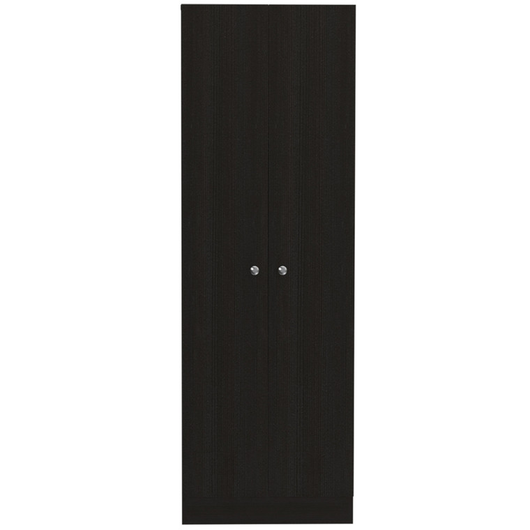 71" Black Wood Pantry Or Storage Closet
