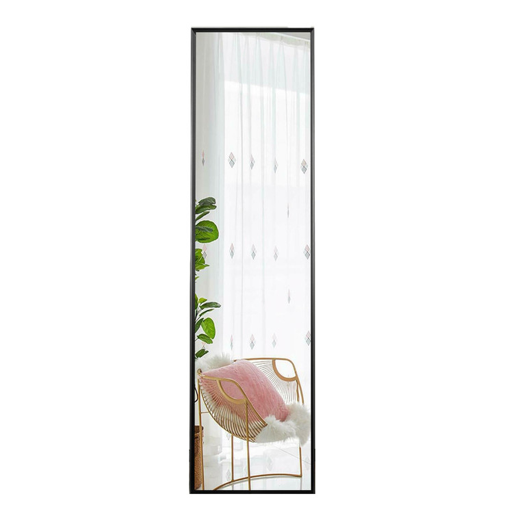 59" Black Metal Framed Freestanding Standing Mirror