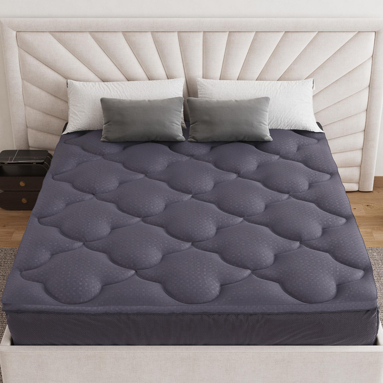 2" Dark Gray Cotton King Mattress Topper