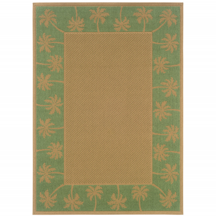 9' X 13' Beige Stain Resistant Indoor Outdoor Area Rug - 606114581840