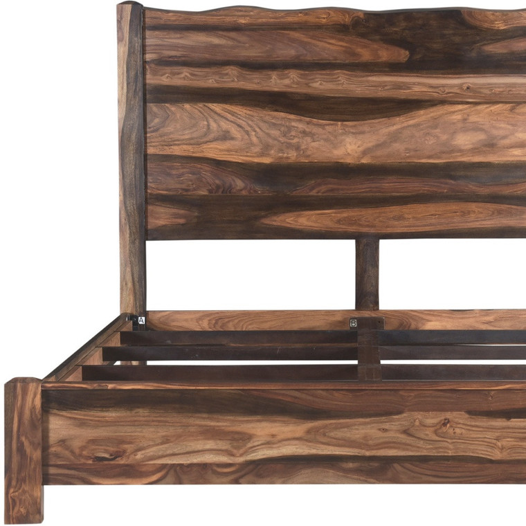 Walnut Live Edge Solid Wood King Bed Frame