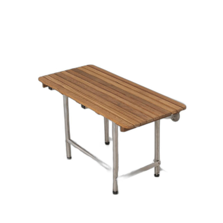 18" X 26" Brown Teak Rectangular Shower Bench