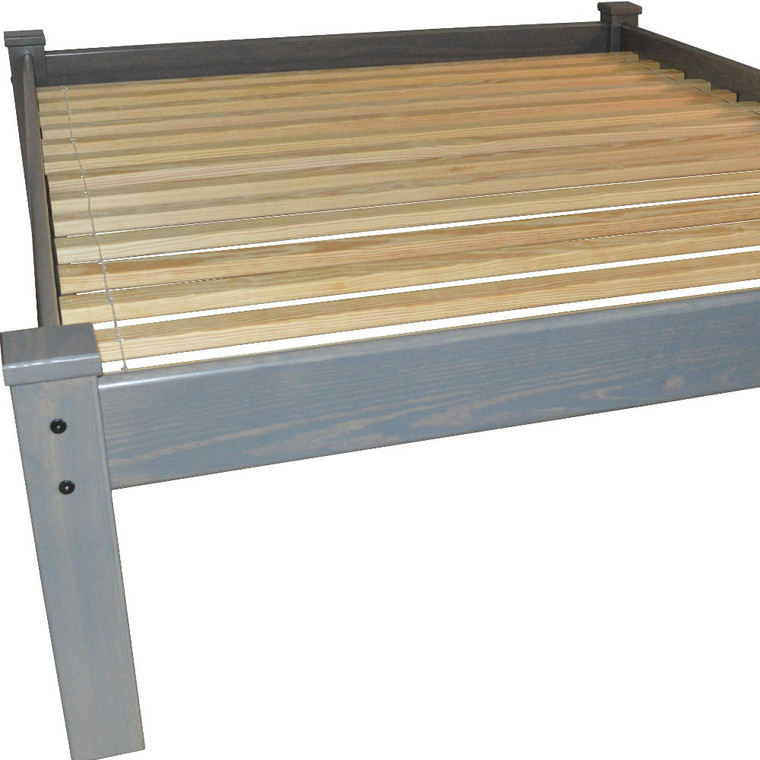 Gray Solid Wood Queen Bed Frame Premium Quality
