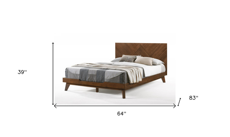 Brown Wood Queen Bed Frame