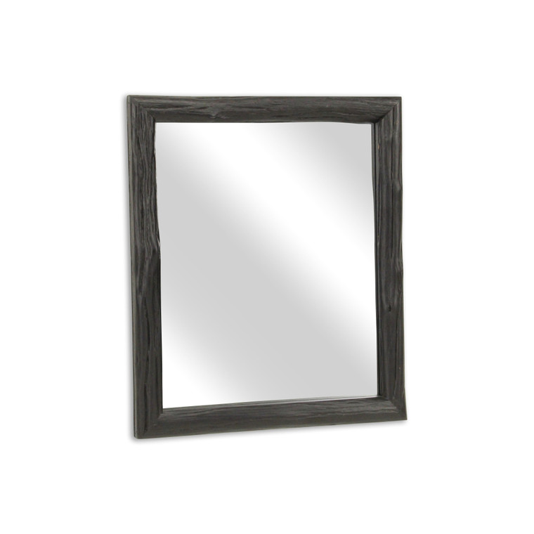 20" Black Solid Wood Accent Mirror