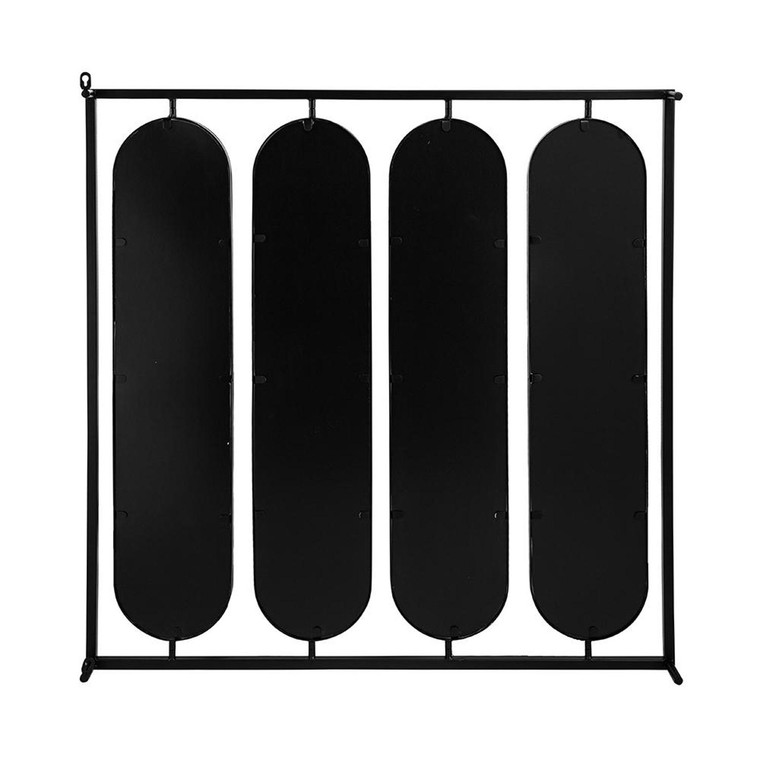 36" Black Square Iron Framed Accent Mirror