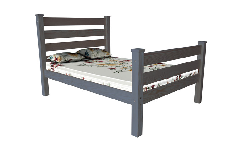 Gray Solid Wood Full Bed Frame Decor