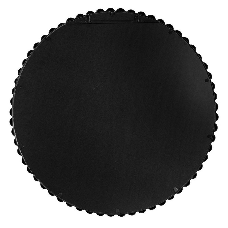 32" Black Round Iron Framed Accent Mirror 50% Iron,25% Mirror,25% Mdf