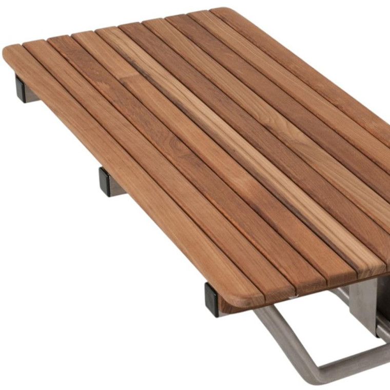 14" X 26" Brown Teak Rectangular Shower Bench