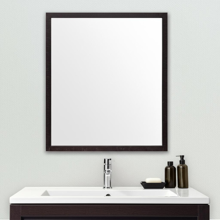 26" Black Framed Bathroom Vanity Mirror Glass
