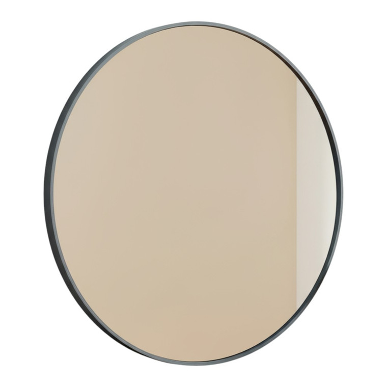 20" Black Metal Round Framed Bathroom Vanity Mirror