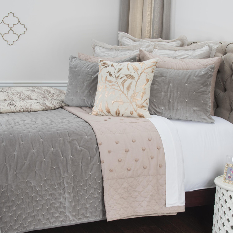 Gray Polka Dots King Quilt