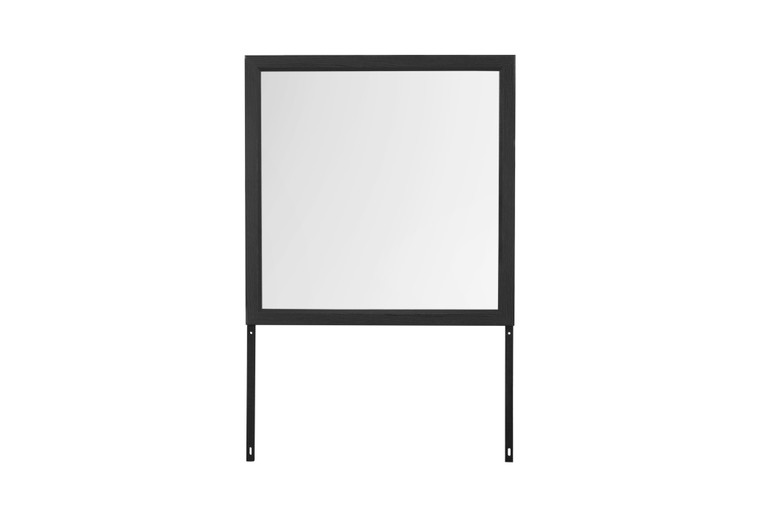 40" Gray Square Wood Framed Accent Mirror