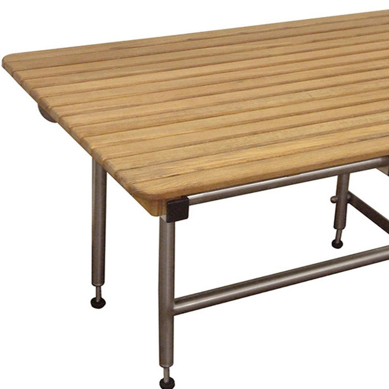 18" X 48" Brown Teak Rectangular Shower Bench