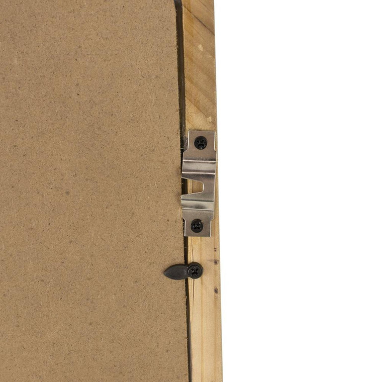 35" Brown Solid Wood Framed Accent Mirror