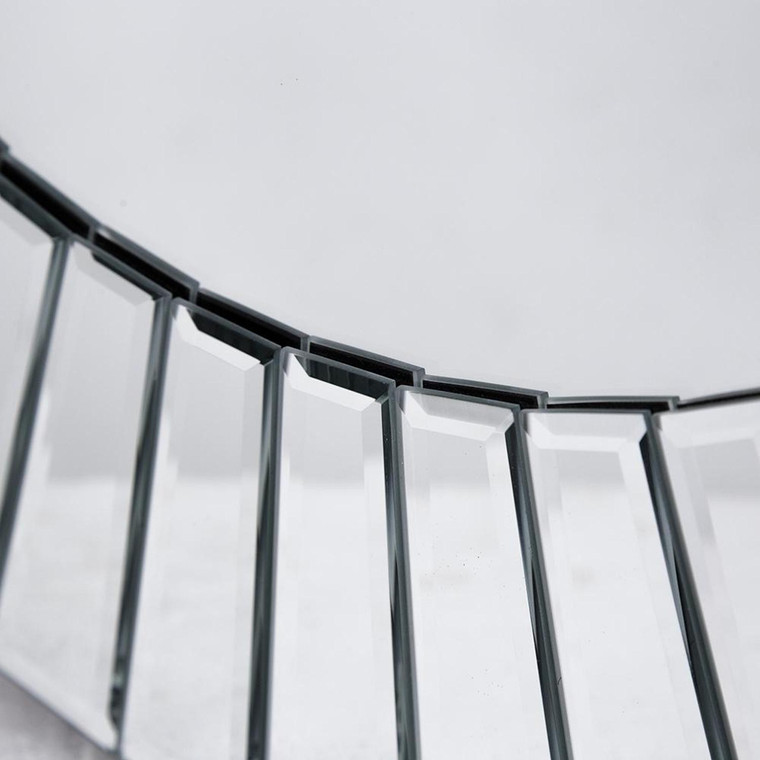 24" Clear Round Beveled Glass Framed Accent Mirror