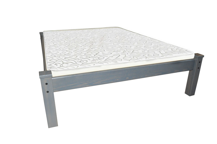 Gray Solid Wood Full Bed Frame Premium Quality