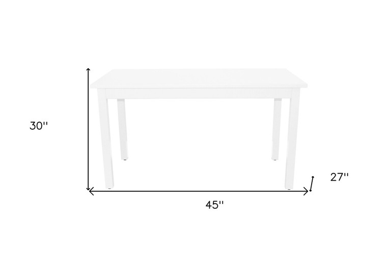 48" White Solid Wood Dining Table