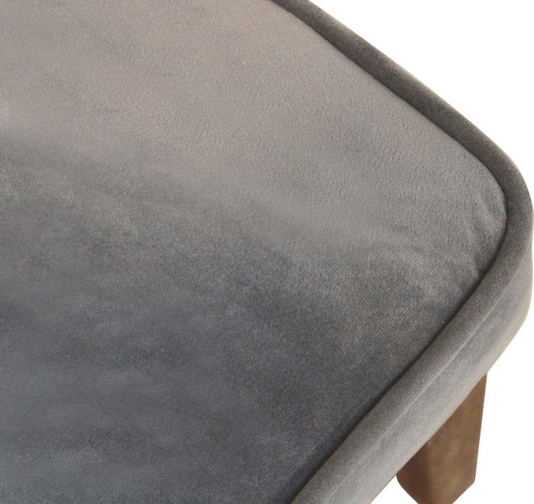 Set of Two Gray And Brown Upholstered Velvet Dining Parsons Chairs