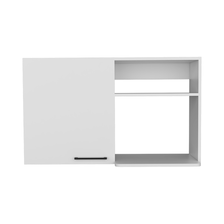 39" White Wood Wall Mounted Accent Cabinet With Single Door