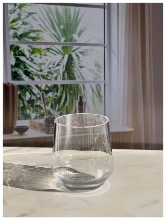 Set of Four Clear Tritan Plastic Stemmed All Purpose Wine Glass Modern Style