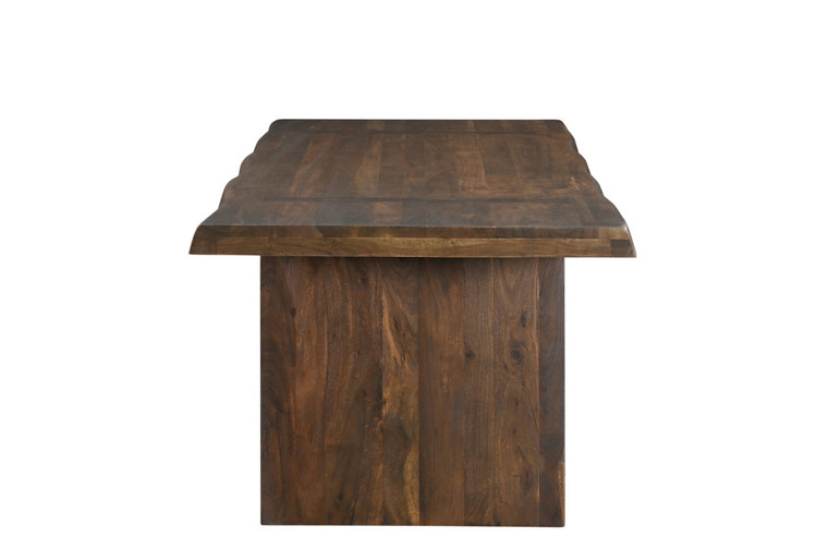 75" Dark Brown Solid Wood Live Edge Dining Table