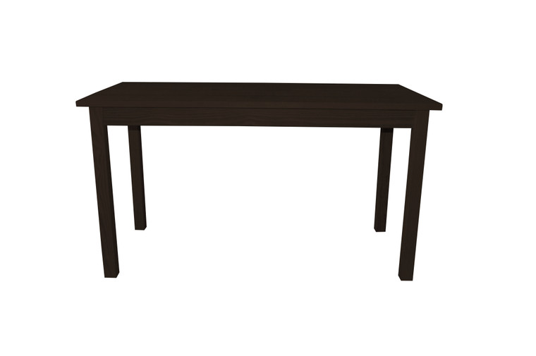 60" Dark Brown Solid Wood Dining Table