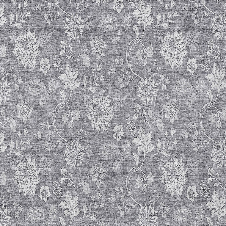 10' X 14' Gray Silver And Ivory Floral Washable Indoor Outdoor Area Rug