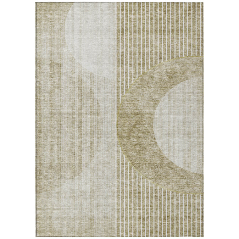 10' X 14' Taupe Beige And Tan Geometric Washable Indoor Outdoor Area Rug Transitional Style - Taupe, Beige, Tan Color