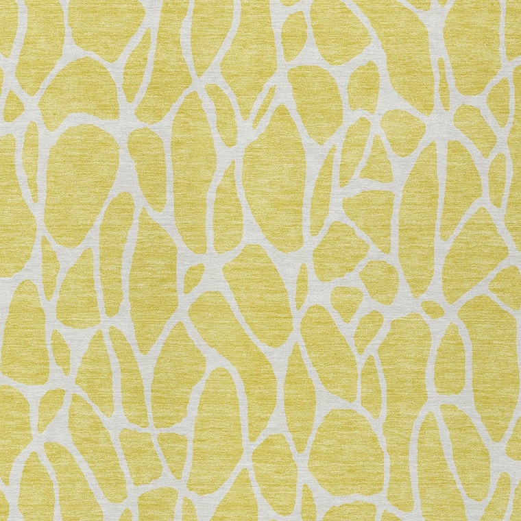 10' X 14' Yellow And Ivory Geometric Washable Indoor Outdoor Area Rug Transitional Style - Yellow, Ivory Color