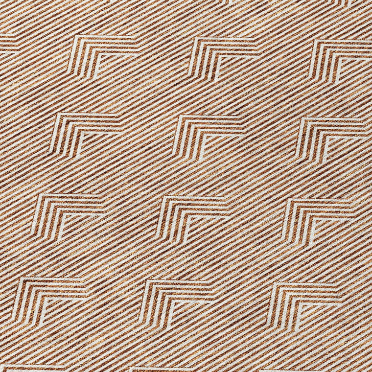10' X 14' Brown And Beige Geometric Washable Indoor Outdoor Area Rug Transitional Style - Brown, Beige Color