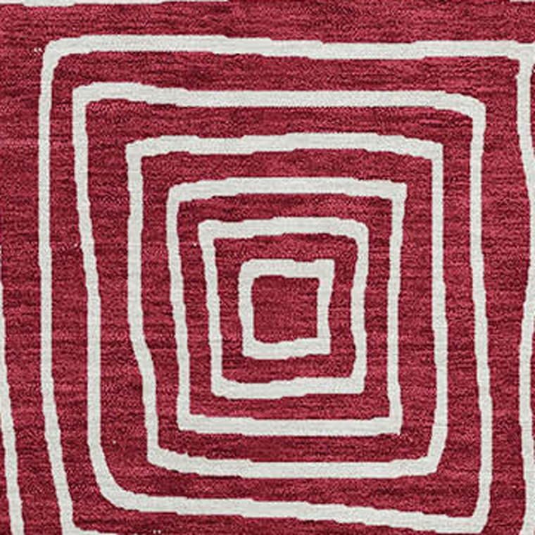 10' X 14' Red And Ivory Geometric Washable Indoor Outdoor Area Rug Transitional Style - Red, Ivory Color