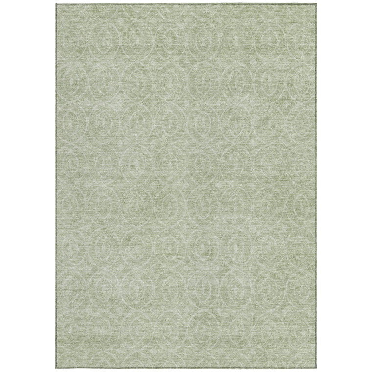10' X 14' Mint Green Geometric Washable Indoor Outdoor Area Rug