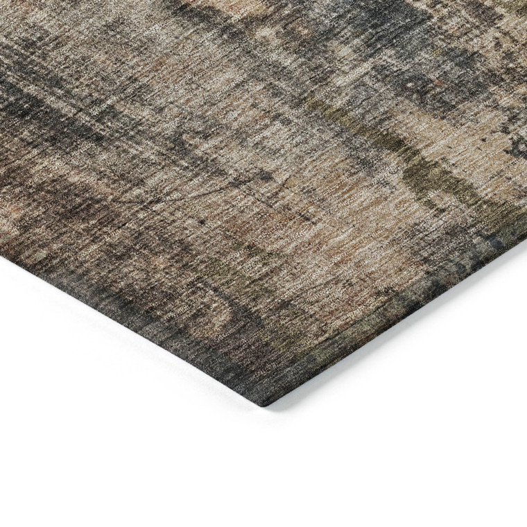 8' X 10' Blue Copper And Brown Abstract Washable Indoor Outdoor Area Rug