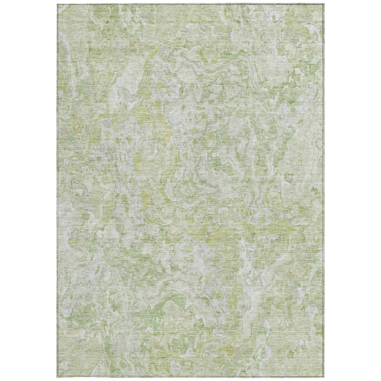 10' X 14' Artichoke Green And Fern Green Abstract Washable Indoor Outdoor Area Rug Transitional Style - Artichoke Green, Fern Green Color