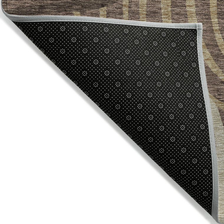 8' X 10' Brown And Taupe Abstract Washable Indoor Outdoor Area Rug Transitional Style - Brown, Taupe Color