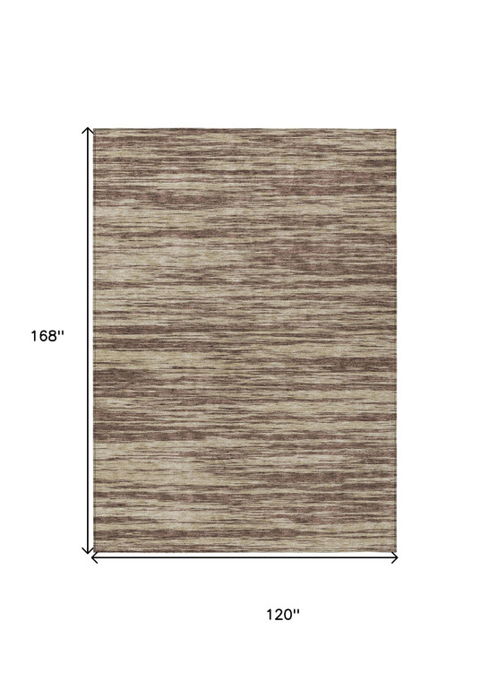 10' X 14' Brown And Beige Abstract Washable Indoor Outdoor Area Rug Modern Style - Brown, Beige Color