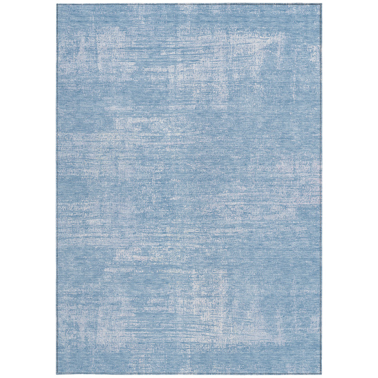 10' X 14' Navy Blue And Sky Blue Abstract Washable Indoor Outdoor Area Rug Transitional Style - Navy Blue, Sky Blue Color