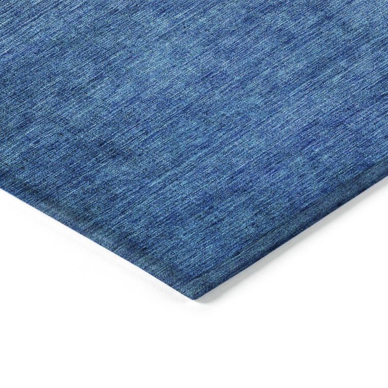 8' X 10' Olive Green Blue And Navy Blue Ombre Washable Indoor Outdoor Area Rug