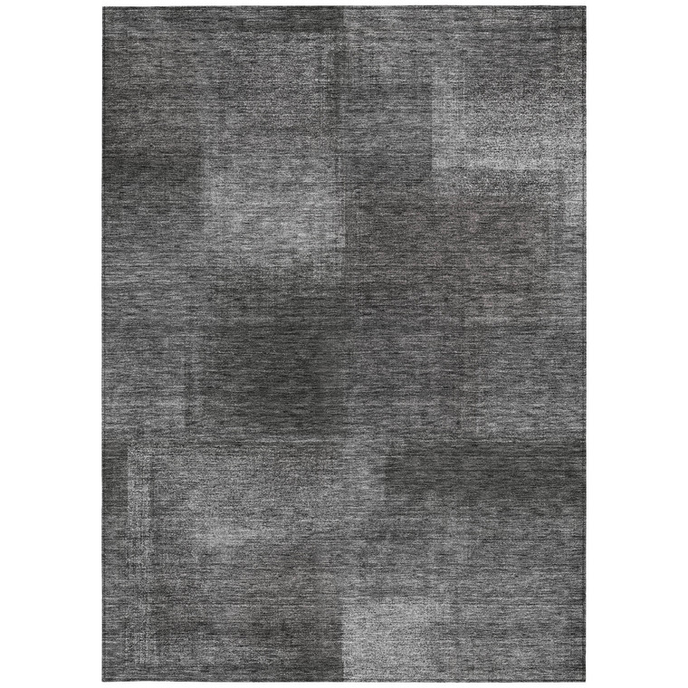 8' X 10' Gray Charcoal And Ivory Abstract Washable Indoor Outdoor Area Rug - Gray, Charcoal, Ivory