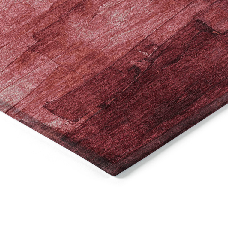 8' Blush And Pink Round Striped Washable Indoor Outdoor Area Rug