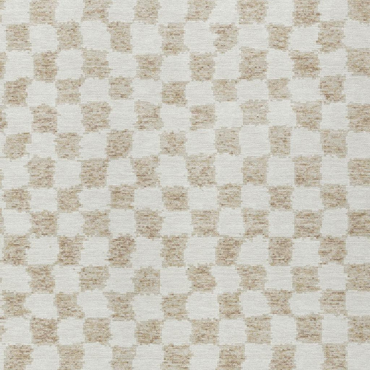 9' X 12' Beige And Ivory Geometric Washable Indoor Outdoor Area Rug - 880016611731