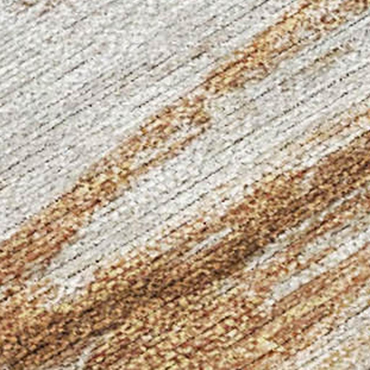 9' X 12' Taupe And Gold Nautical Washable Indoor Outdoor Area Rug