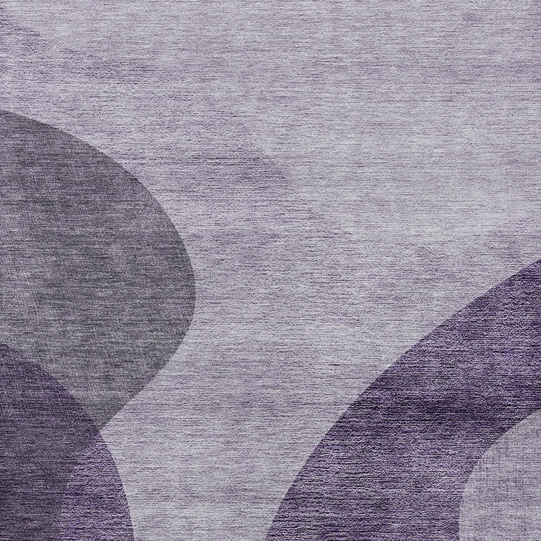 8' X 10' Purple Lavender And Eggplant Abstract Washable Indoor Outdoor Area Rug