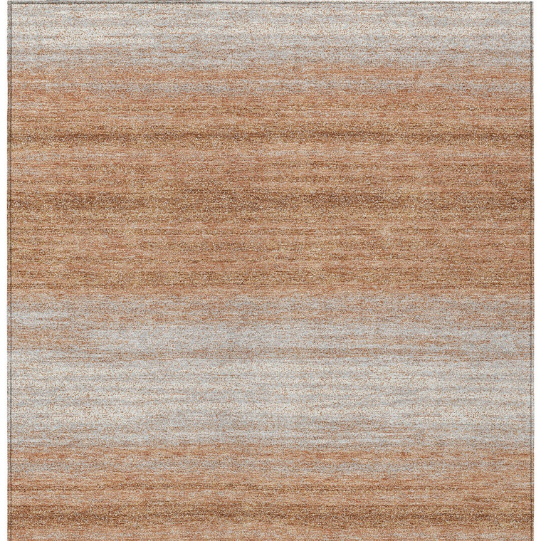 10' X 14' Copper And Beige Abstract Washable Indoor Outdoor Area Rug - Copper, Beige
