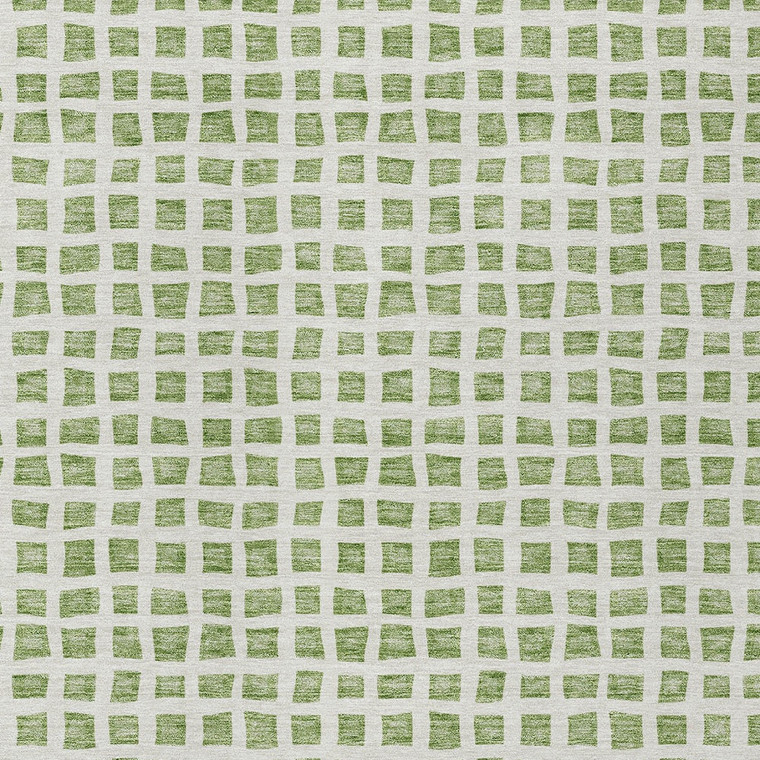 9' X 12' Artichoke Green And Ivory Geometric Washable Indoor Outdoor Area Rug Transitional Style - Artichoke Green, Ivory Color